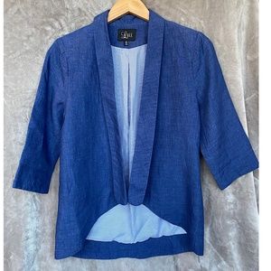 🎉Luii, Linen Blazer with blue pinstripe lining, Size MED, Chambray Blue